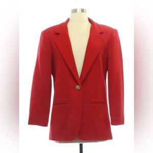 Late 80s Prophecy Petite Red Wool Blazer